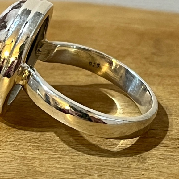 SOLID STERLING SILVER 925 WILD HORSE MAGNESITE GEMSTONE RING SIZE 8 - Picture 3 of 8